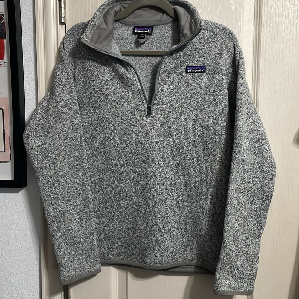 💙💖‎ Patagonia Better Sweater 1/4 Zip Fleece Jacket in Birch White - Picture 3 of 7